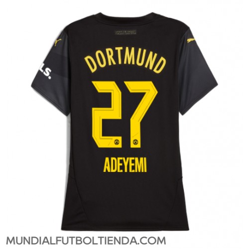 Camiseta Borussia Dortmund Karim Adeyemi #27 Segunda Equipación Replica 2024-25 para mujer mangas cortas